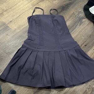 Navy Pleated A-Line Tennis Dress